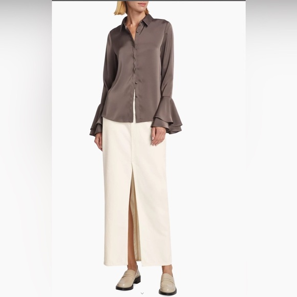 Derek Lam Tops - Derek Lam 10 Crosby | Selma Satin Button-Front Blouse